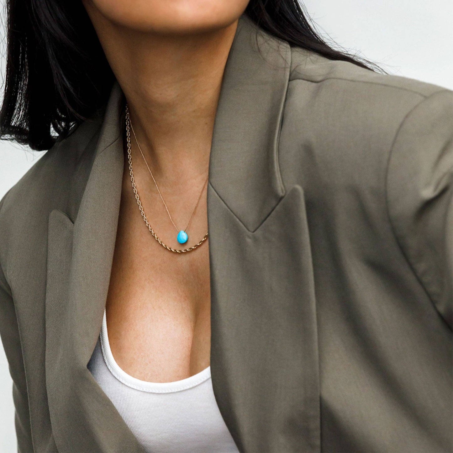 Turquoise Fine Cord Birthstone Necklace