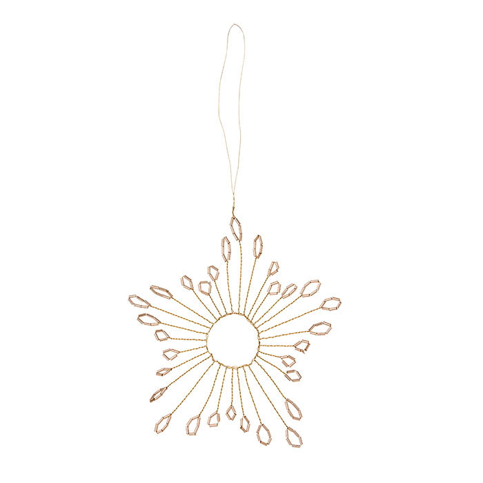 Bungalow Beaded Ornament Star Mio Champagne