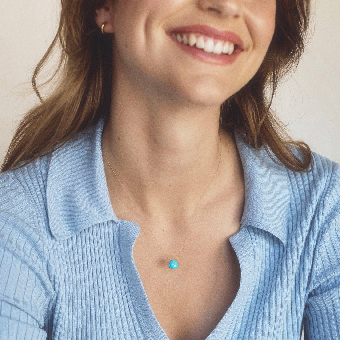 Turquoise Fine Cord Birthstone Necklace