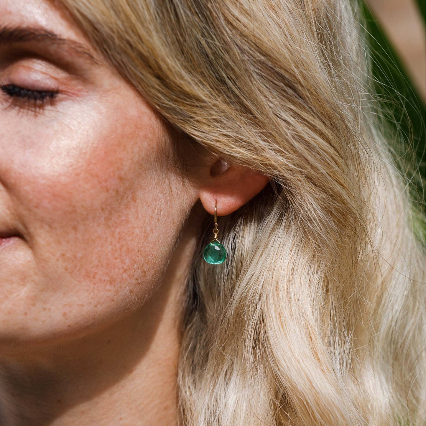 Seafoam Green Quartz Isla Drop Earrings