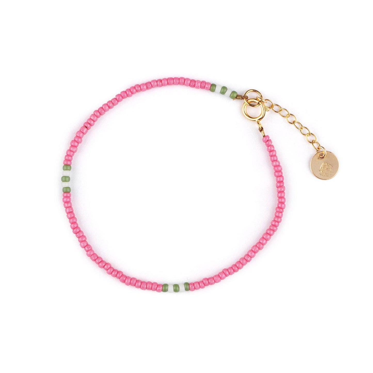 Watermelon Pink Beaded Bracelet