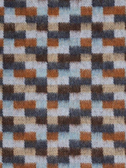 Bricks Merino Throw: Pink/Khaki
