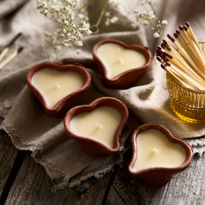 Heart-Shaped Terracotta Candles
