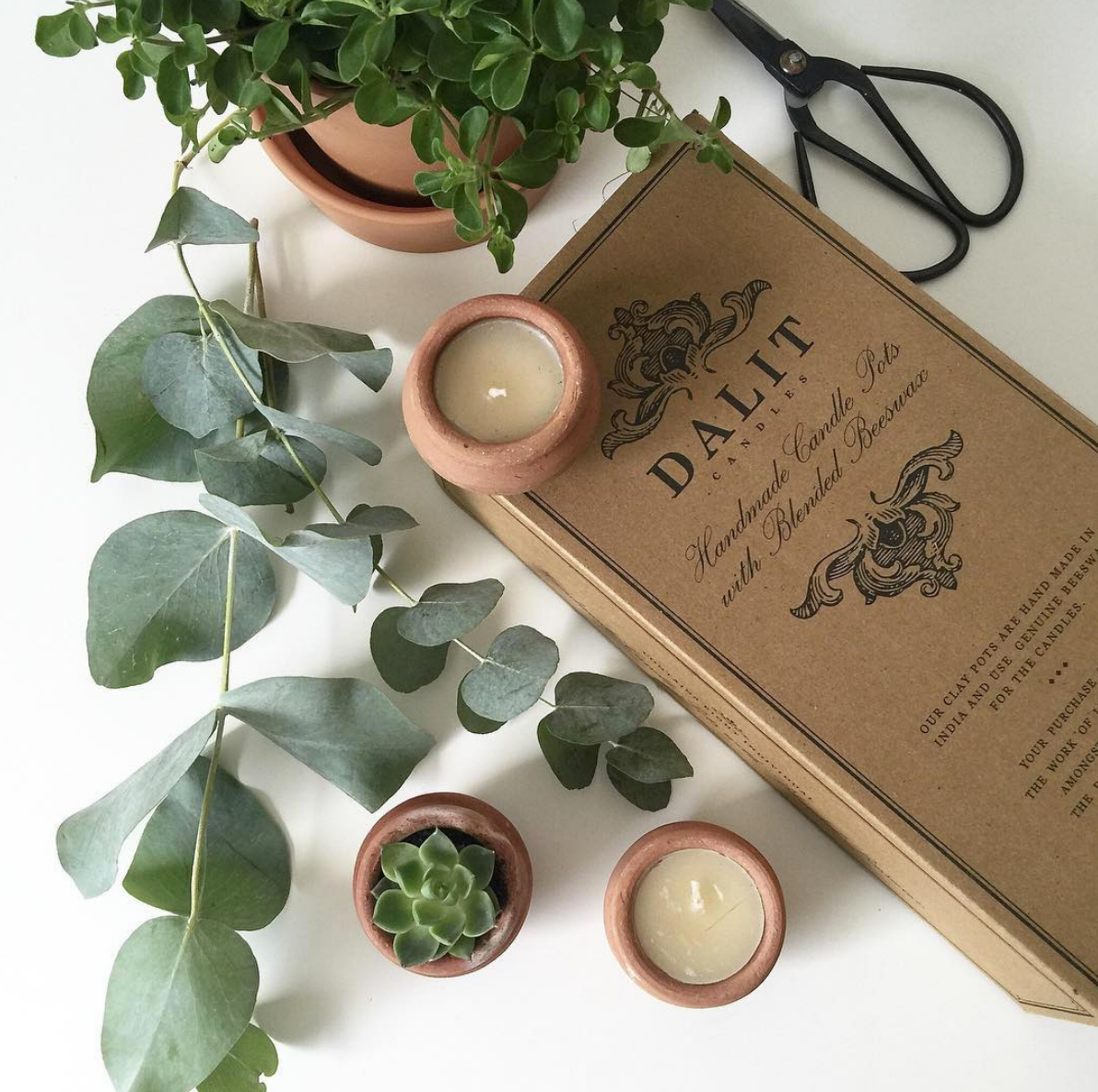 Handmade Terracotta Beeswax Tea Light Candles