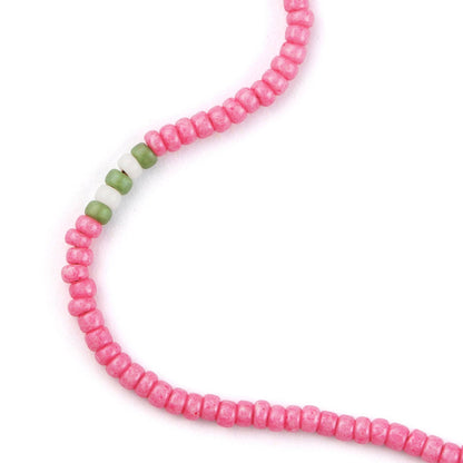 Watermelon Pink Beaded Bracelet