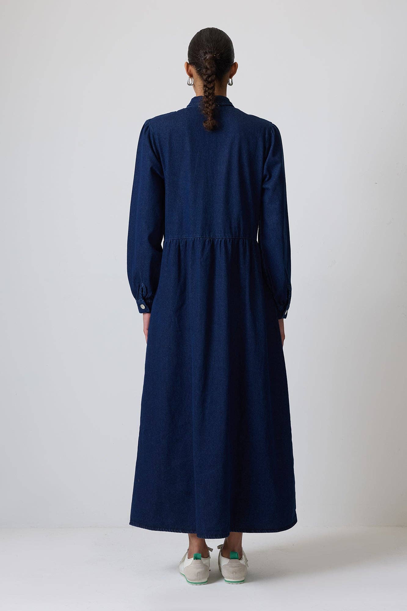 Denim Maxi Shirt Dress