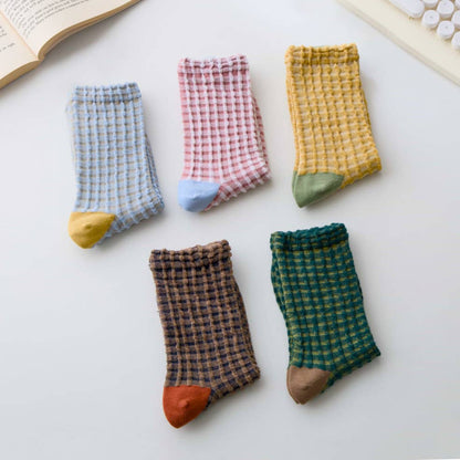 Women’s Cotton Waffle Crew Socks Green