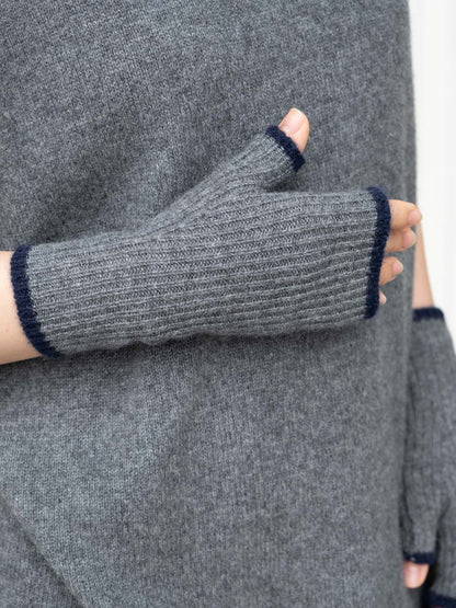 Cashmere Fingerless Gloves Grey