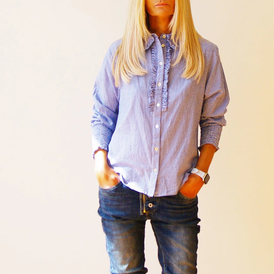 Ella Blue & White Gingham Shirt