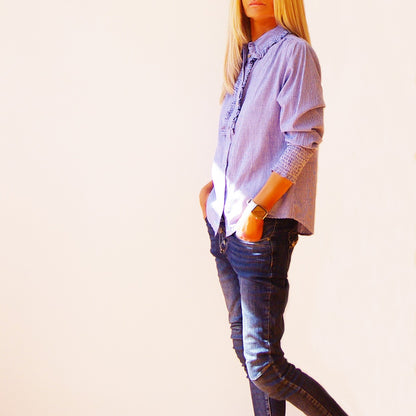 Ella Blue & White Gingham Shirt