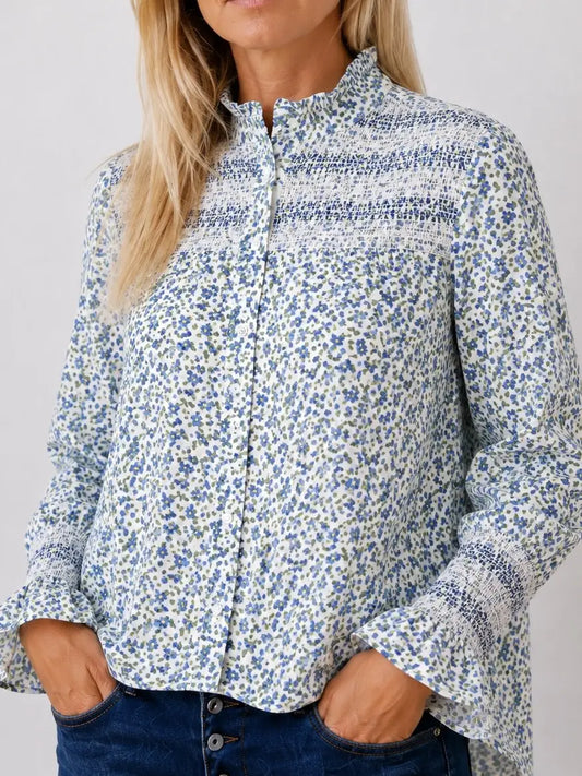 Evie Ditsy Floral Shirt Blue - Coming Soon