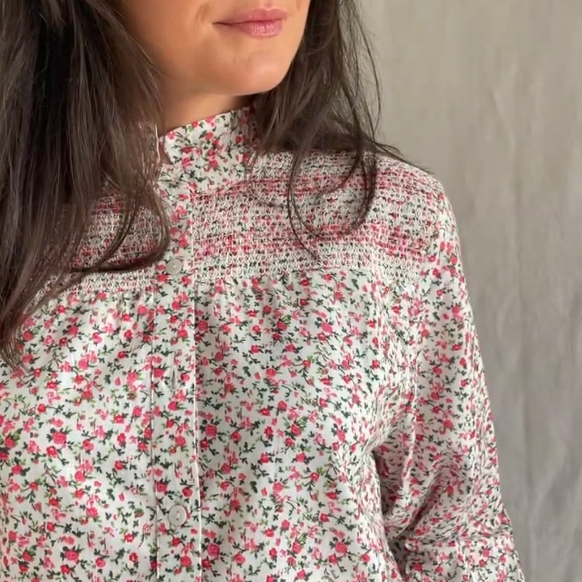 Evie Ditsy Floral Shirt Pink