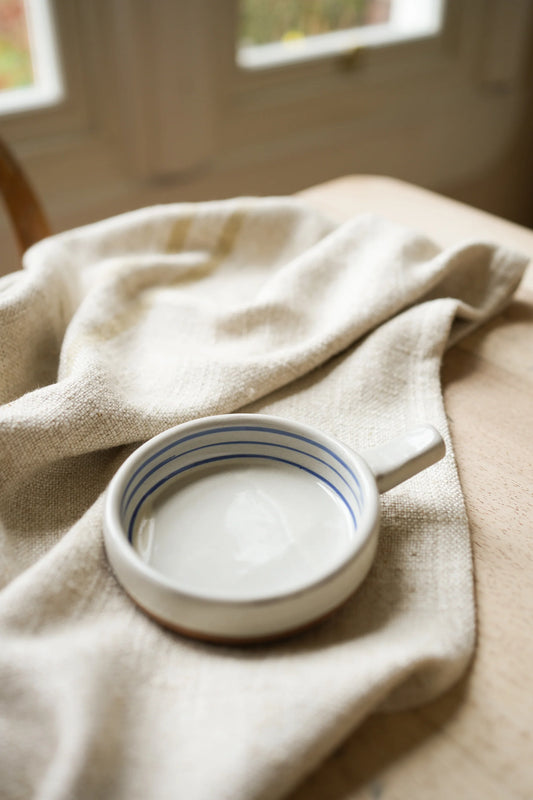 Hand Painted Breton Stripe Olive Dish - Ink