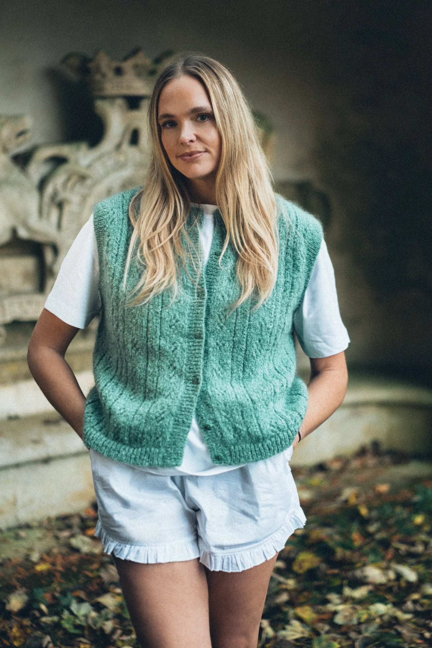 Afternoon Pointelle Vest - Pistachio
