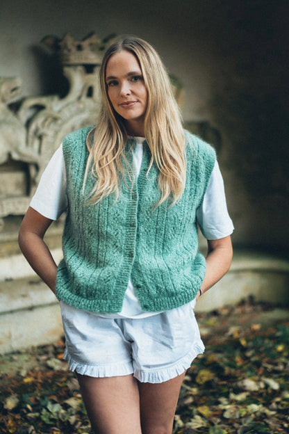 Afternoon Pointelle Vest - Pistachio