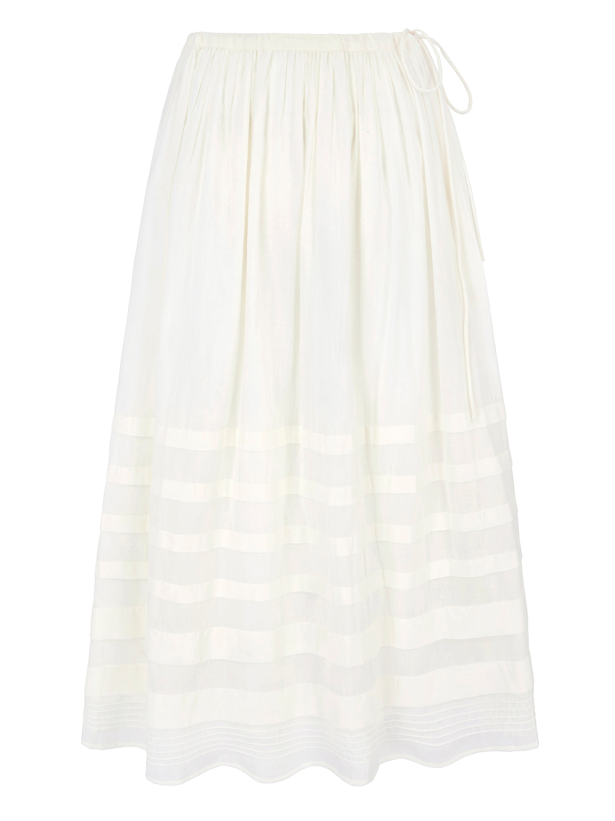 Daydress Drawstring Pleated Skirt - Ivory White