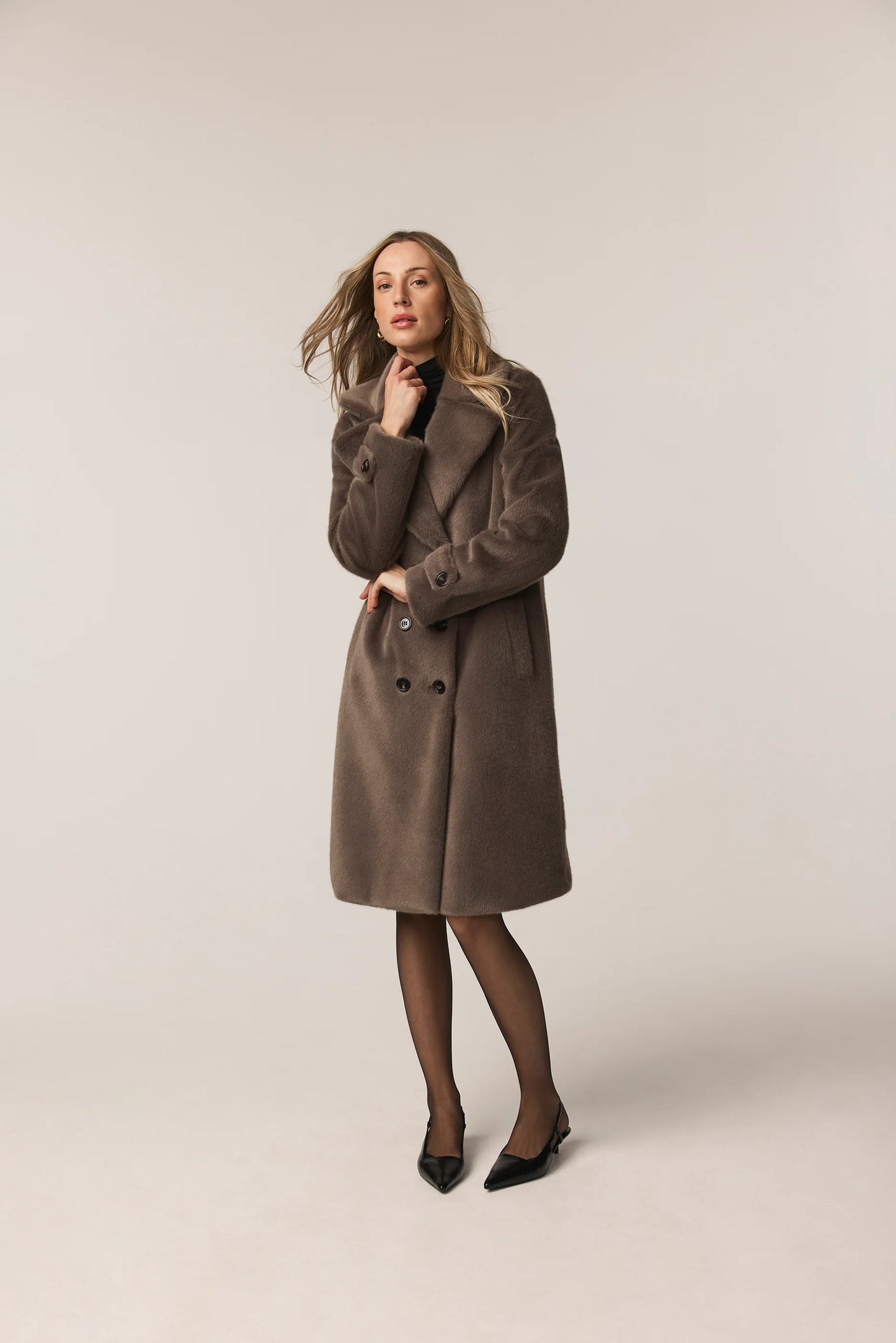 Faux Fur Kelly Trench Coat