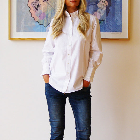 Lottie White Cotton Poplin  Shirt