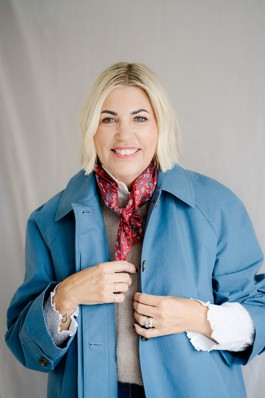 Red Silk Twill Square Scarf