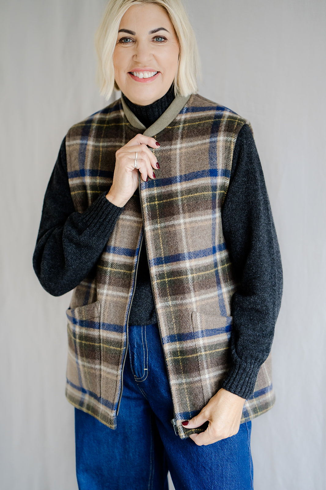 Pod & Pip Funnel Neck Jumper Charcoal Grey