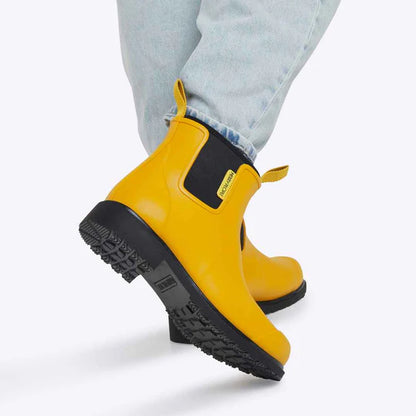 Merry People Bobbi Boots Mustard Yellow & Black