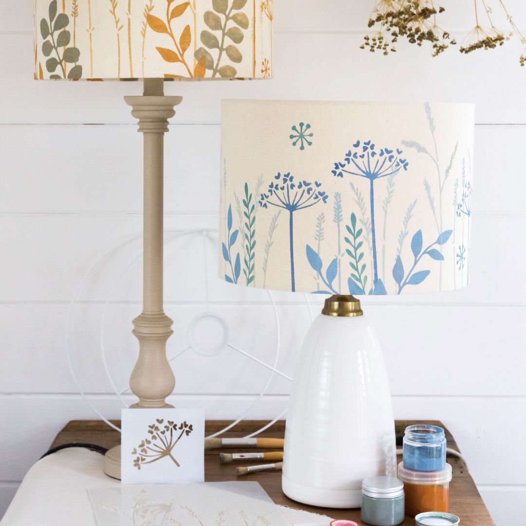 Pod & Pip's stencil workshop, creating a beautiful unique lampshade for your home