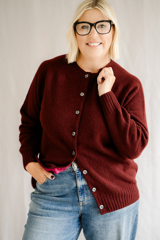 Button Cardigan Green Port