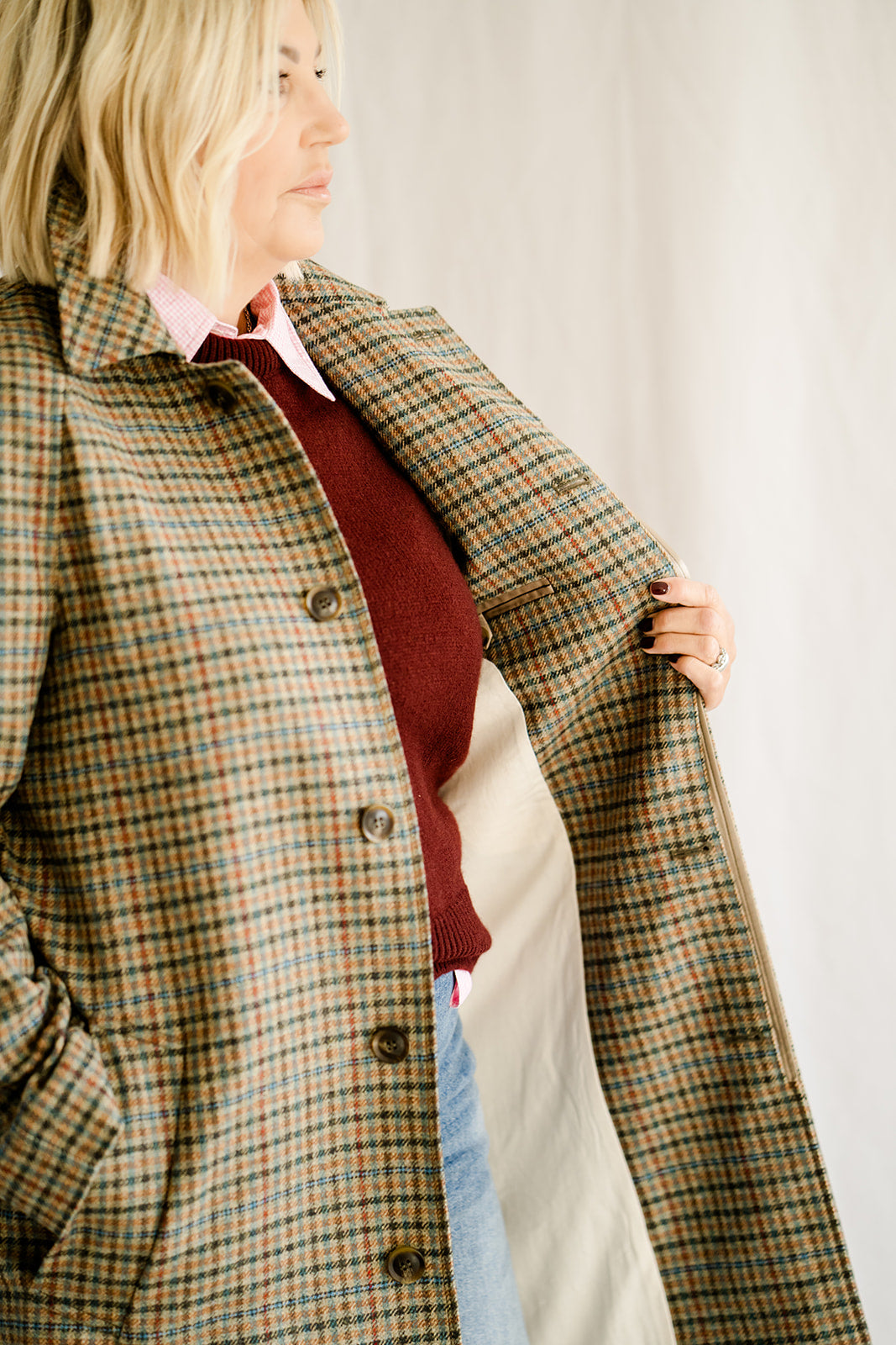 Oxford Check Coat Blue