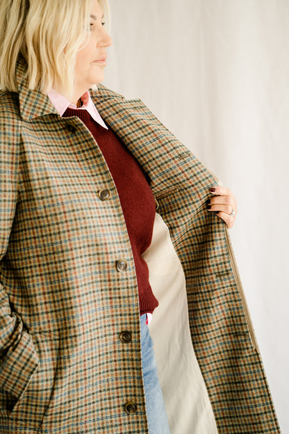 Oxford Check Coat Blue