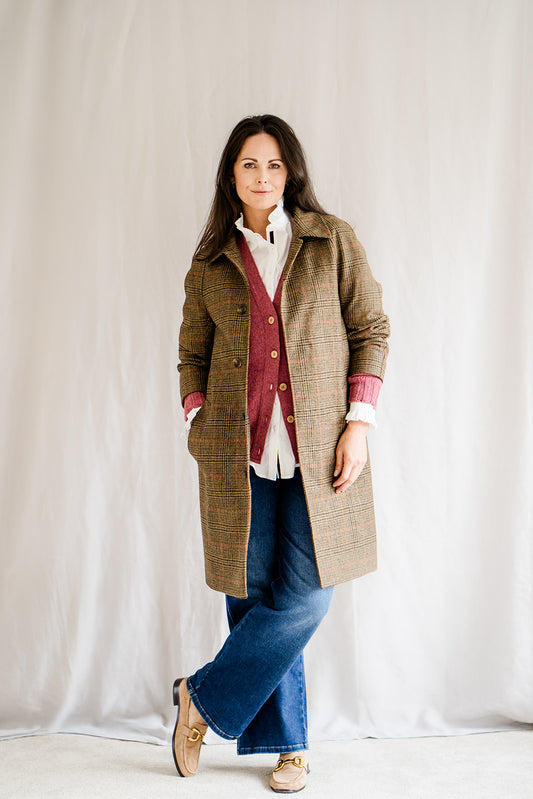 Bourton Check Brown Coat