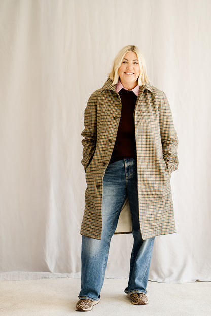 Oxford Check Coat Blue