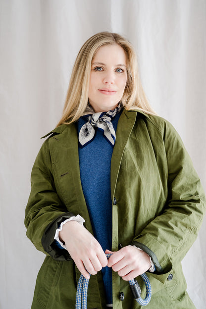 Silk Scarf Navy