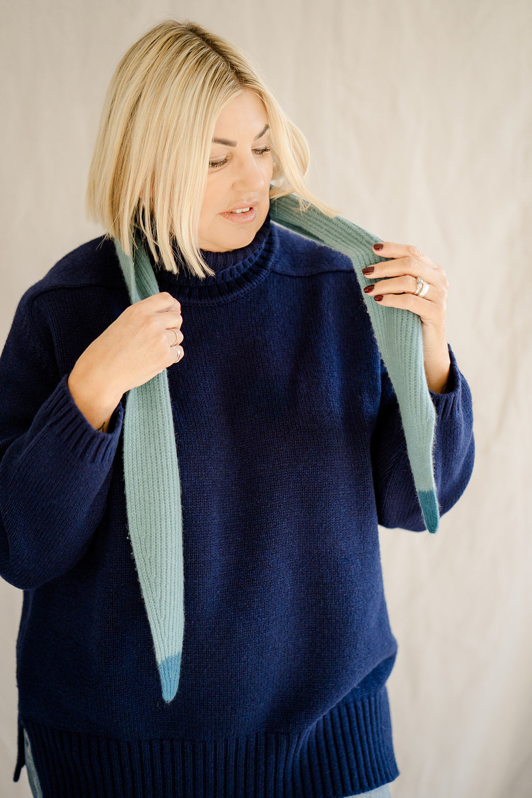 Pod & Pip Oversize Roll Neck Jumper Navy
