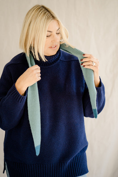 Pod & Pip Oversize Roll Neck Jumper Navy