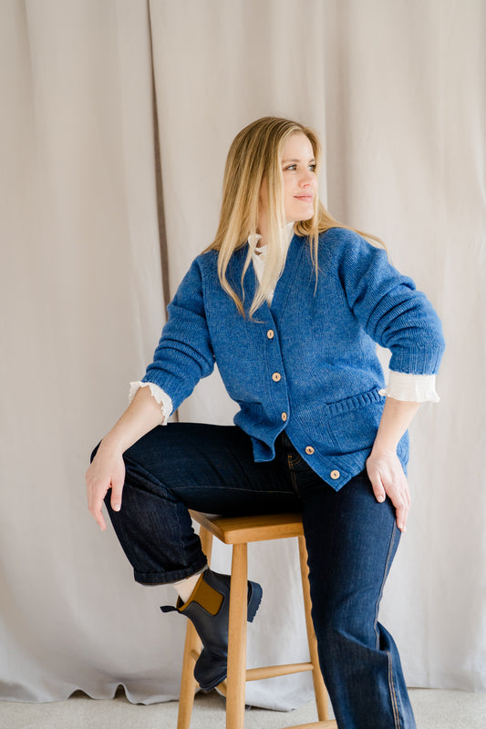 Laura Cardigan Mid Blue