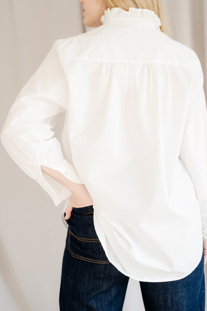 Lottie White Cotton Poplin  Shirt
