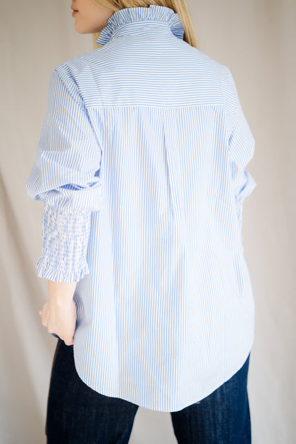 Poppy Azure & White Stripe Shirt