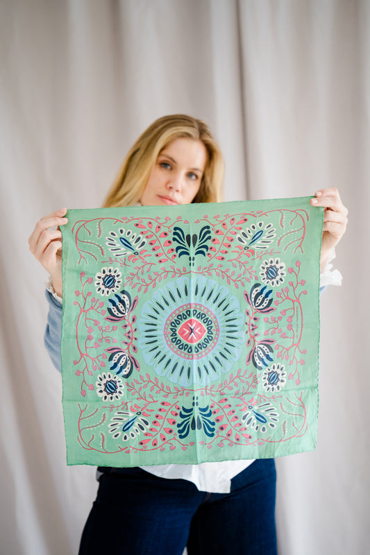 Silk Scarf Green
