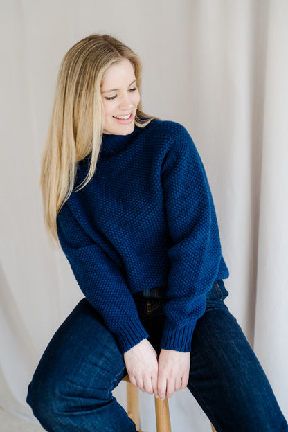 Pod & Pip Waffle Jumper Navy