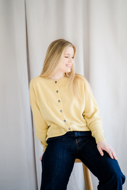 Button Cardigan Yellow