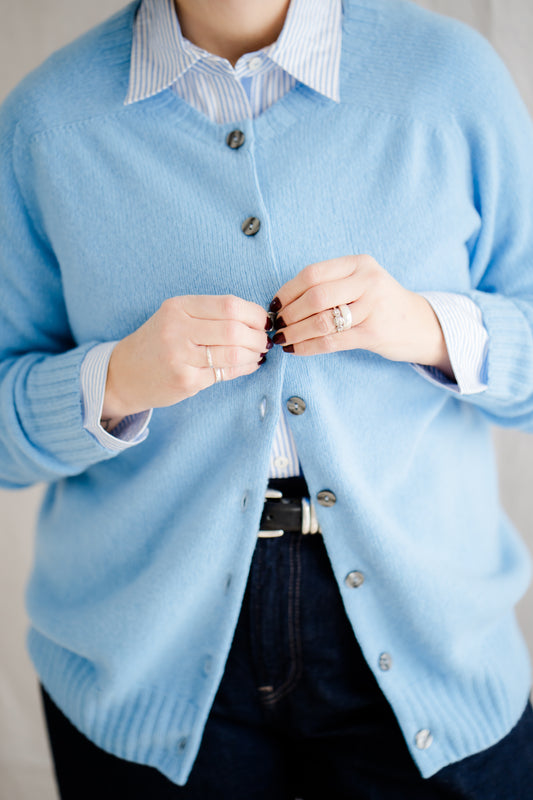 Pod & Pip Button Cardigan Azure Blue