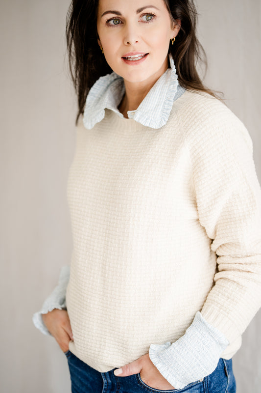 Pod & Pip Weave Jumper Ecru