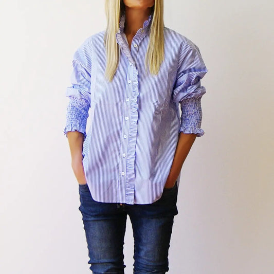 COMING SOON  - Poppy Pale Blue & White Stripe Shirt