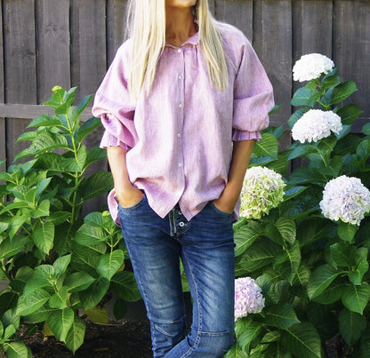 Sammi Pink Linen Blouse