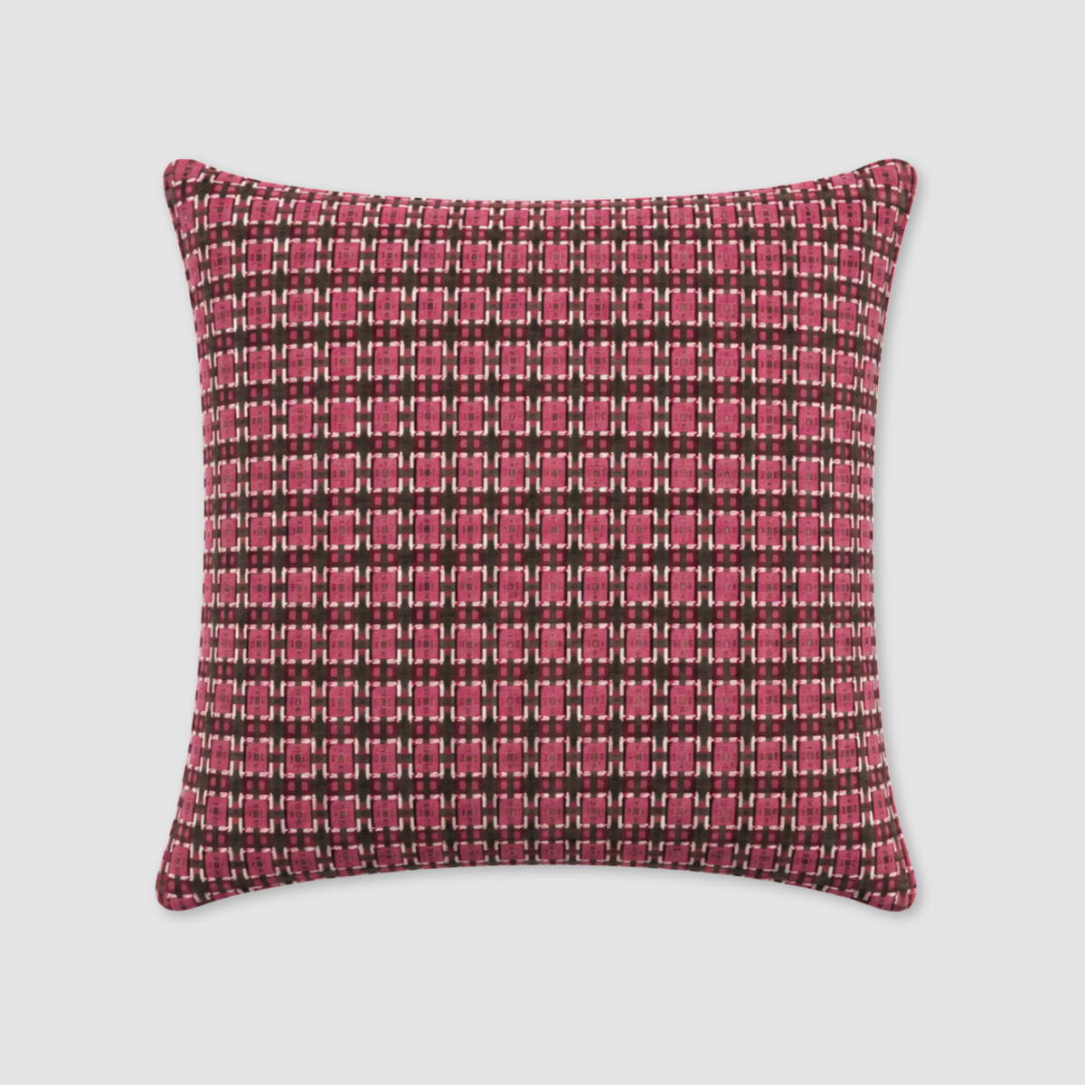 Soho Woven Cushion Raspberry/Green