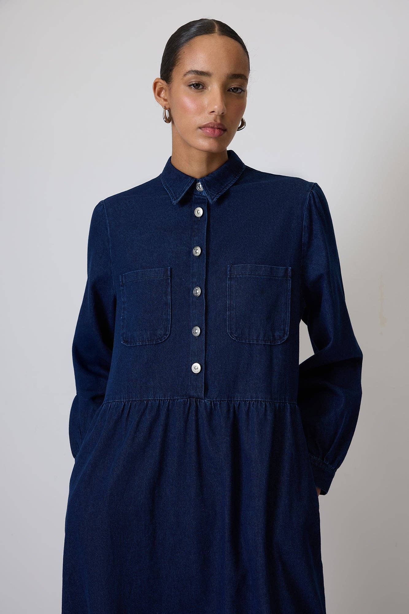 Denim Maxi Shirt Dress