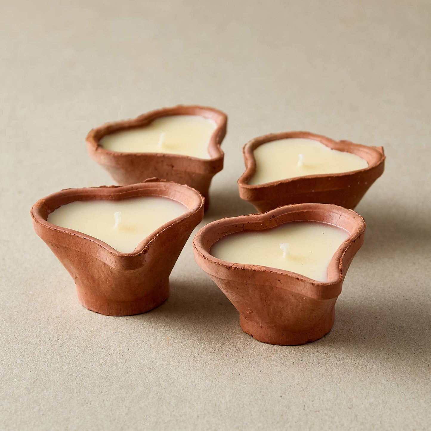 Heart-Shaped Terracotta Candles