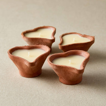 Heart-Shaped Terracotta Candles