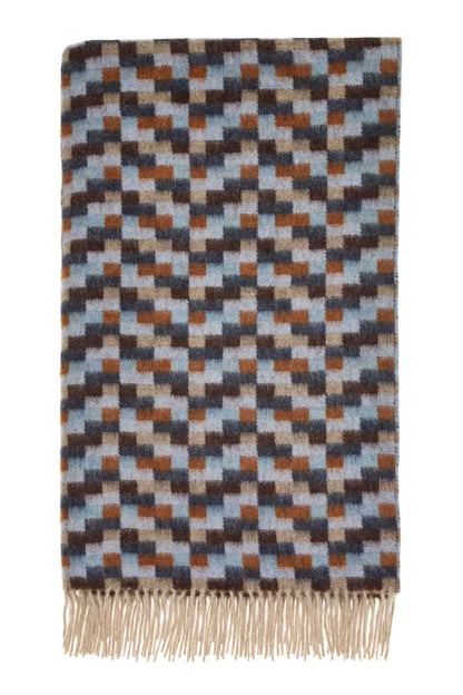 Bricks Merino Throw: Pink/Khaki