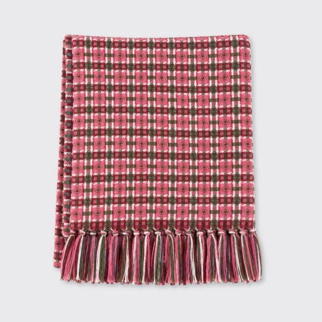 Soho Woven Throw Raspberry/Green